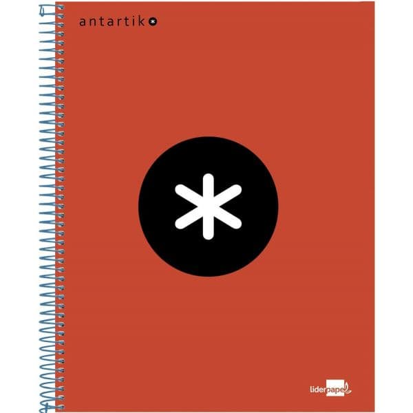 Antartik Caderno Quadriculado A5 Espiral 120 Folhas Vermelho