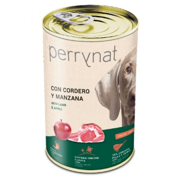 Ração Húmida Perrynat Adulto Cordeiro e Maçã 400g