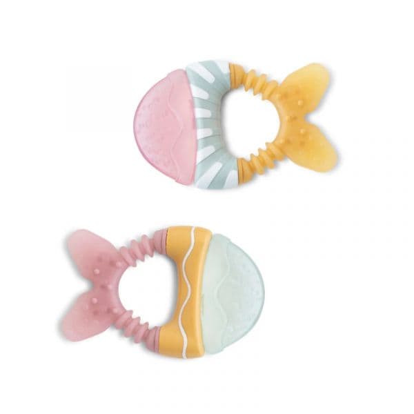 Saro Mordedor de Água Peixinhos Amarelo e Rosa 6M+