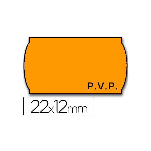 Meto Rolo Etiquetas Adesivas PVP Onduladas 22x12mm Neon Laranja - 9156371