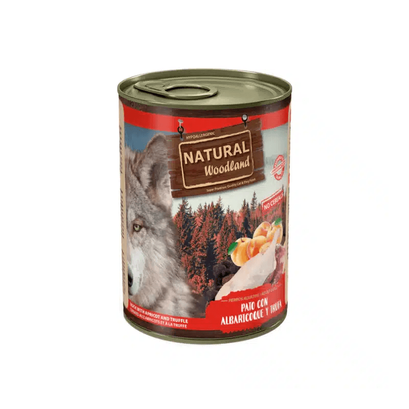 Natural Woodland Lata Perro Pato con Albaricoque y Trufa