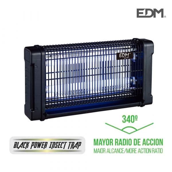 Mata Insetos Elétrico com 2X6W Tubos Uv 31,6X26,5X10Cm Raio de Ação 340º e Área de Cobertura 50M2 Aprox. EDM - 06520