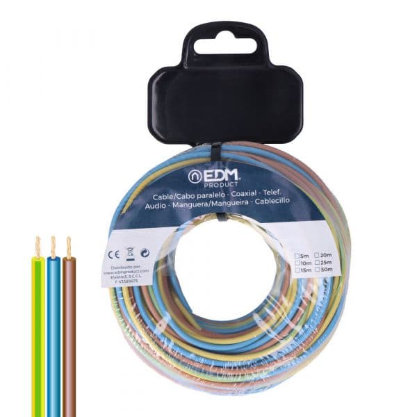 EDM Cabo Elétrico H07Z1-K 3G 2.50 mm² Flexível 25 m Modelo 28742