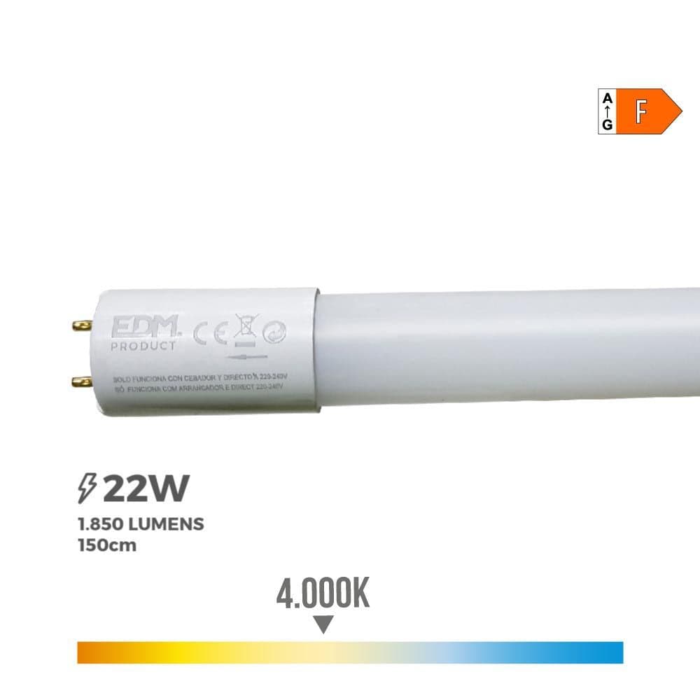 EDM Tubo led T8 22W 1850 Lm 4000K Luz Dia (EQ.58W) - ELK31199