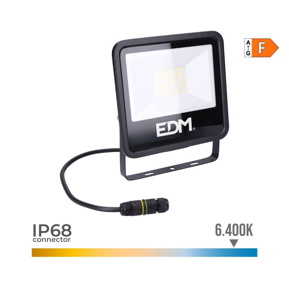 EDM Projetor led 50w 4000lm 6400k 19,2x17,5x2,9cm