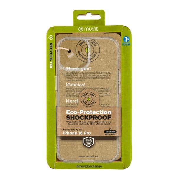 Muvit Capa para iPhone 16 Pro Shockproof 2M Clear