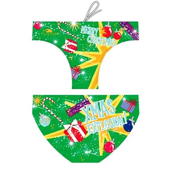 Turbo Christmas Explotion Waterpolo Swimming Brief Verde XL Homem