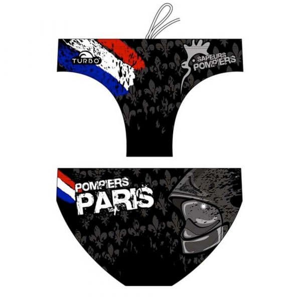 Turbo Pompiers Paris Swimming Brief Preto 5XL Homem