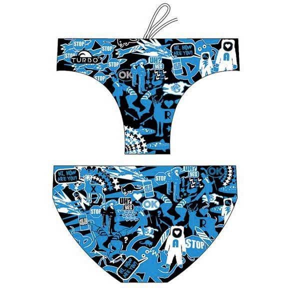 Turbo Mural Swimming Brief Azul,Preto 5XL Homem