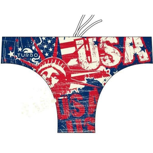 Turbo Usa Vintage Map 2013 Swimming Brief Vermelho,Azul 4XL Homem