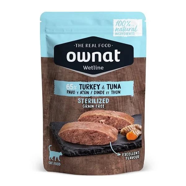Ração Húmida Ownat Sterilized Turkey & Tuna 85g