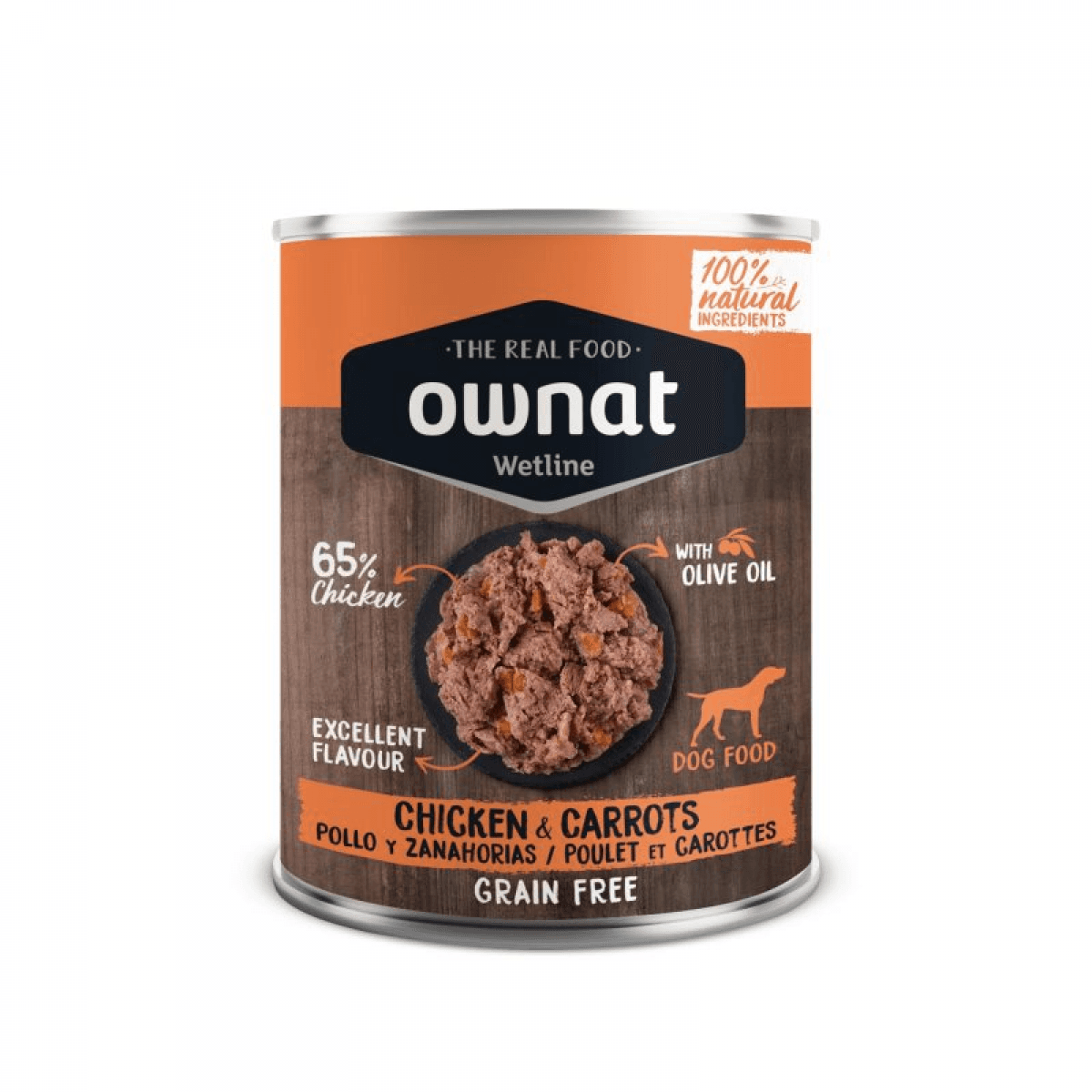 Ração Húmida Ownat Grain Free Chicken & Carrots 395g