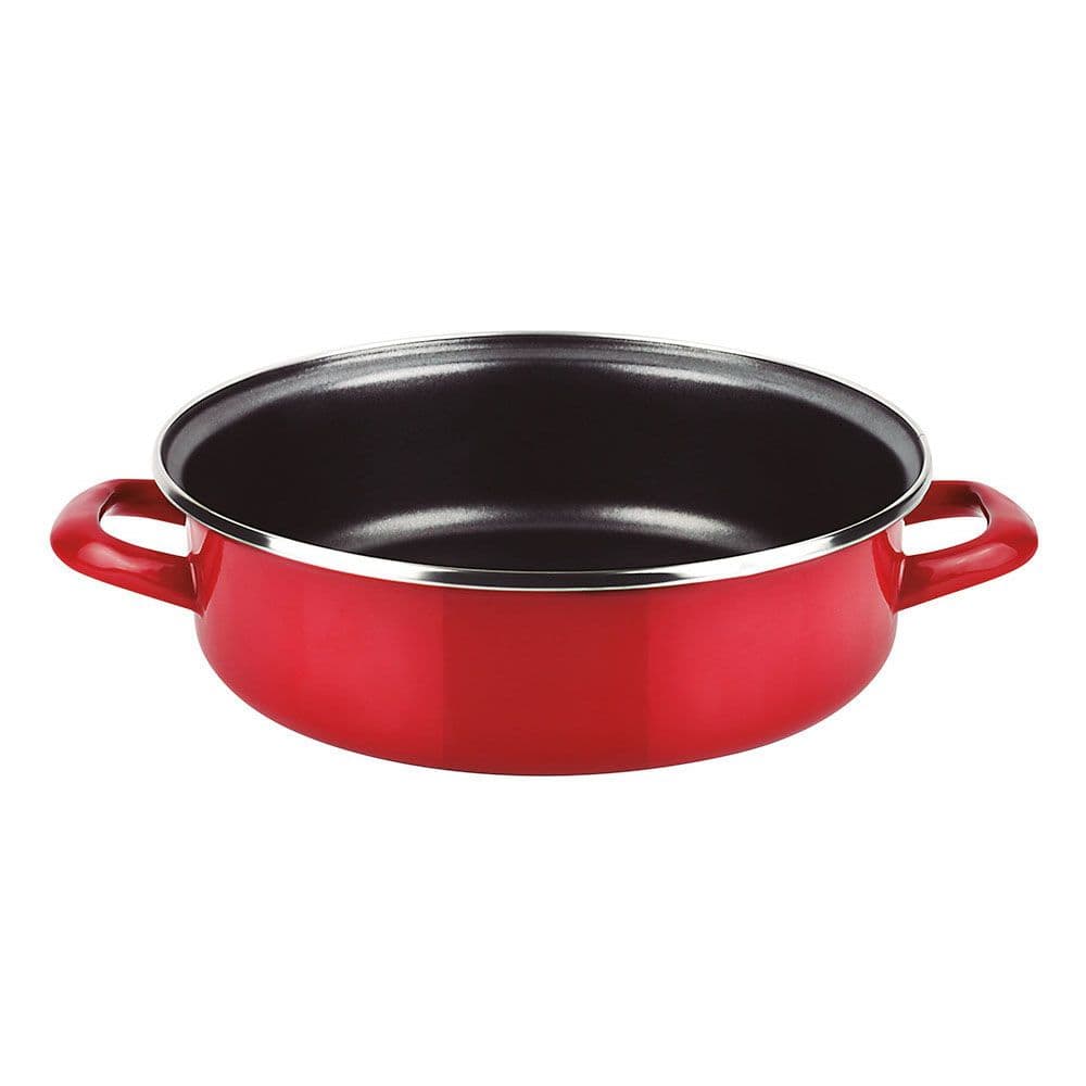 PANELA PARA ASSAR BOLOS OPTIMAX Ø24CM VERMELHA AÇO ESMALTADO AISI