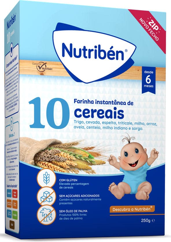 NUTRIBEN FARINHA 10 CEREAIS 6M+ 250G | WOWFARMA