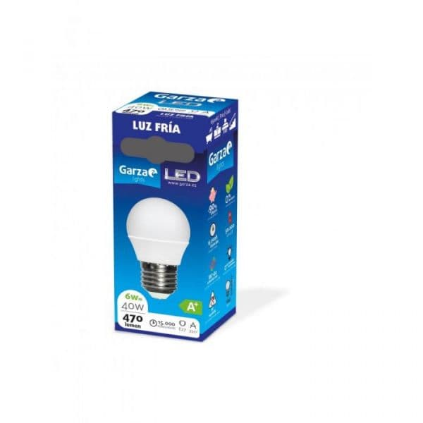 Garza Lighting Lâmpada led Esférica E27, 5W, 220º, 400 Lúmenes, 6500 K, Luz Fría