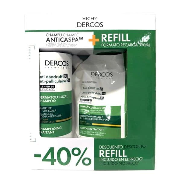 Vichy Dercos Shampoo Anticaspa Seca 390ml + Recarga 390ml
