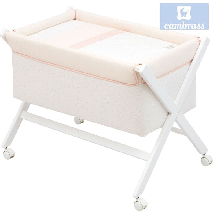 CAMBRASS - BERÇO DE MADEIRA ASTRA ROSA 55x87x74 CM