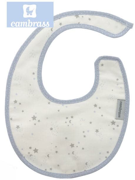 CAMBRASS - BABETE COM VELCRO CÉU AZUL / ESTRELA 16x19 CM