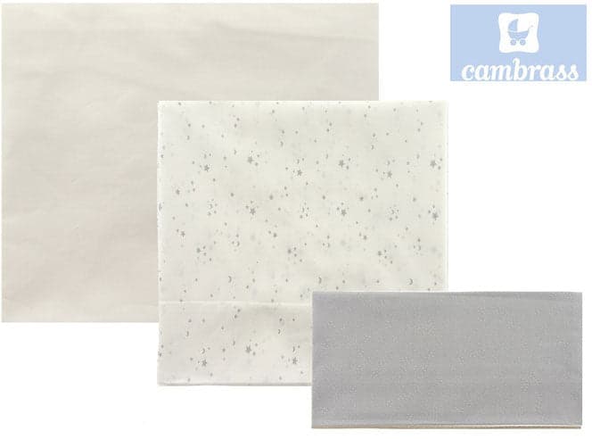 CAMBRASS - LENÇÓIS BERÇO 3 PCS 100x165 CM CÉU CINZA