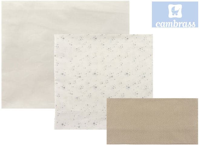 CAMBRASS - LENÇÓIS BERÇO 3 PCS 120x180 CM CÉU BEIGE