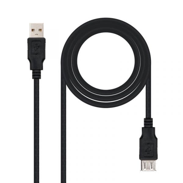 Nanocable Cabo USB 2.0 Tipo A/M-A/H 1.8m - 10.01.0203-BK