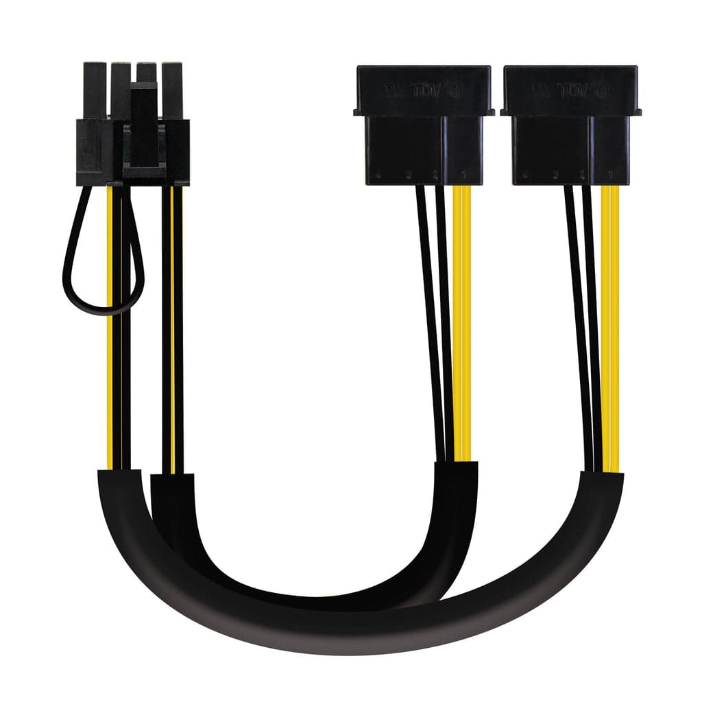 Cabo de Alimentação Nanocable / 2x Molex Macho - 6+2 PIN Macho / 20cm