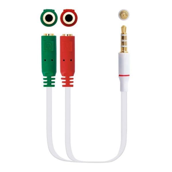 NanoCable Cabo Áudio 1x Jack 3.5mm Macho > 2x Jack 3.5mm Fêmea 0.2m