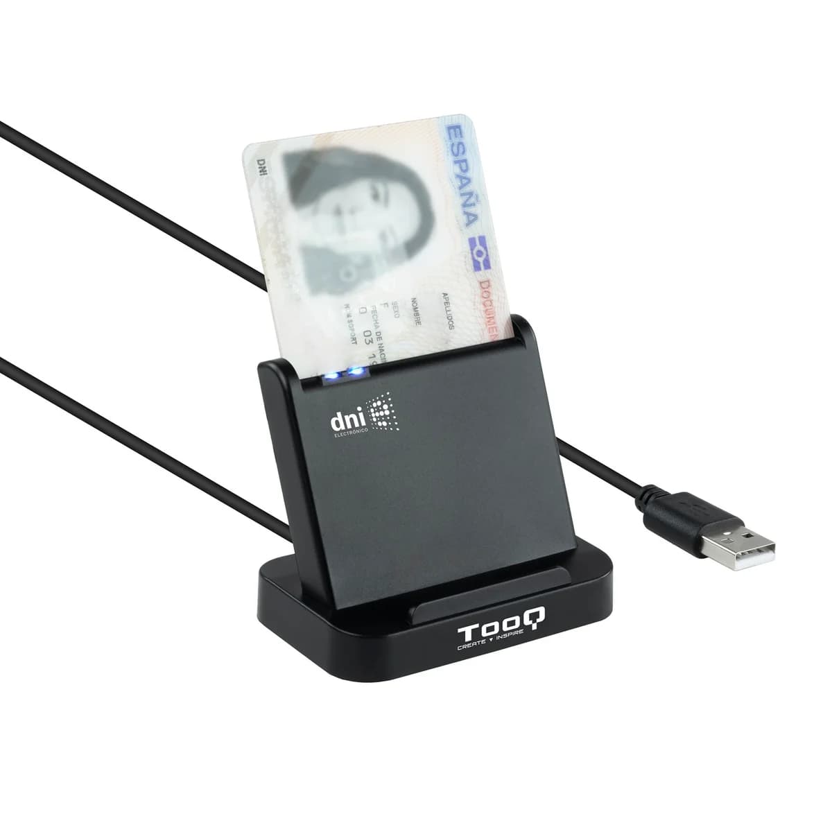Tooq Lector de Tarjetas Inteligentes DNIe VISION USB 2.0 – Color Preto