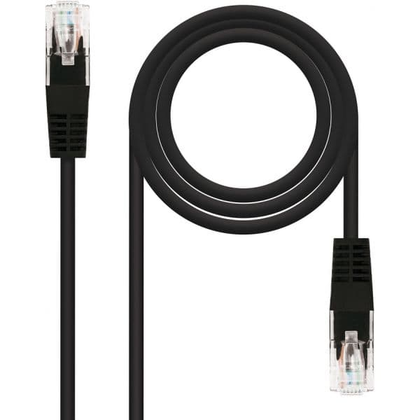 Nanocable - Cable Red Latiguillo RJ45 CAT.6 UTP AWG24, Negro, 25 cm - 10.20.0400-L25-BK