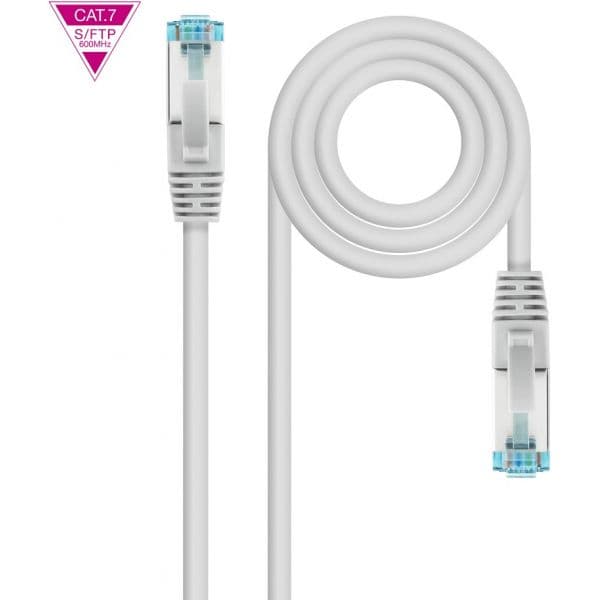 Nanocable - Cable de Red Cat.7 600MHZ LSZH SFTP PIMF AWG26, Gris, 1.5 m - 10.20.1701-L150