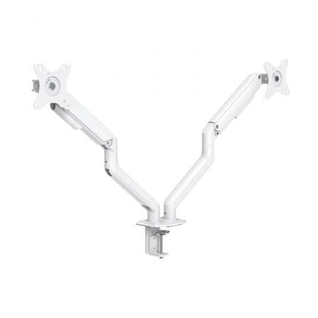 TooQ Suporte de Mesa Duplo Tilt e Giratório c/mola 17" a 32" Max. 9Kg Branco - DB4132TNR-W