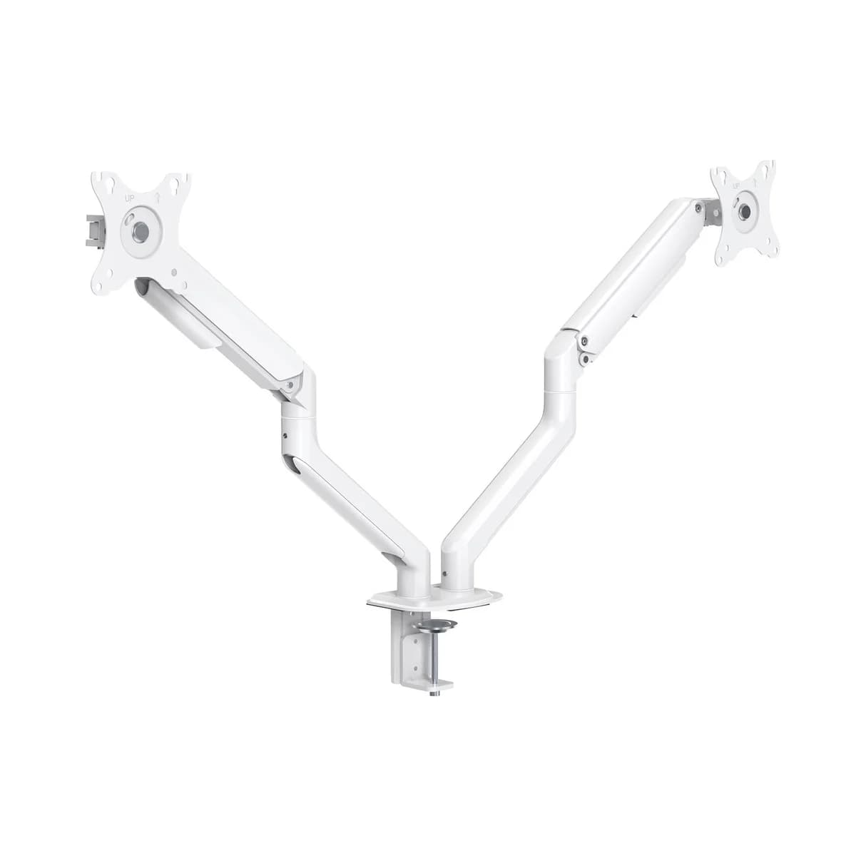 TooQ Suporte de Mesa Duplo Tilt e Giratório c/mola 17" a 32" Max. 9Kg Branco - DB4132TNR-W
