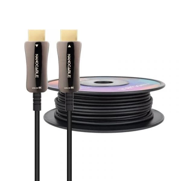 Nanocable Cabo HDMI v2.1 AOC Macho-Macho 8K@60Hz 4K@120Hz 48Gbps 50m Preto 10.15.2150