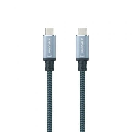 Cabo USB 3.2 Tipo-C Nanocable / 10.01.4103-COMB / Cinza e Preto / 100W / 20Gbps / 3m