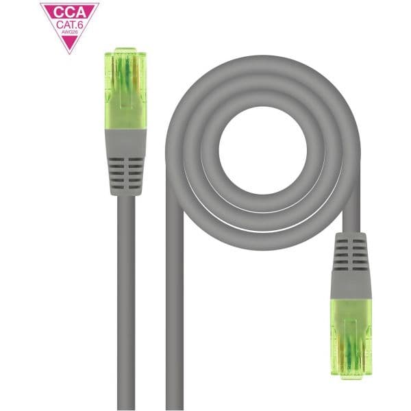 Nanocable Cabo de Rede Patchcord RJ45 CAT.6 UTP AWG26 CCA 0.5 M Cinza