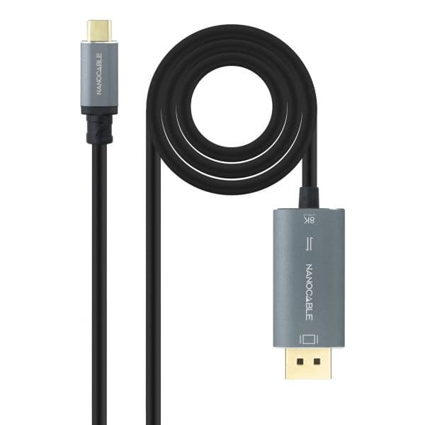 Nanocable 10.15.5022 Cabo conversor bidirecional USB Tipo C Macho para DisplayPort Macho Preto 2 Metros