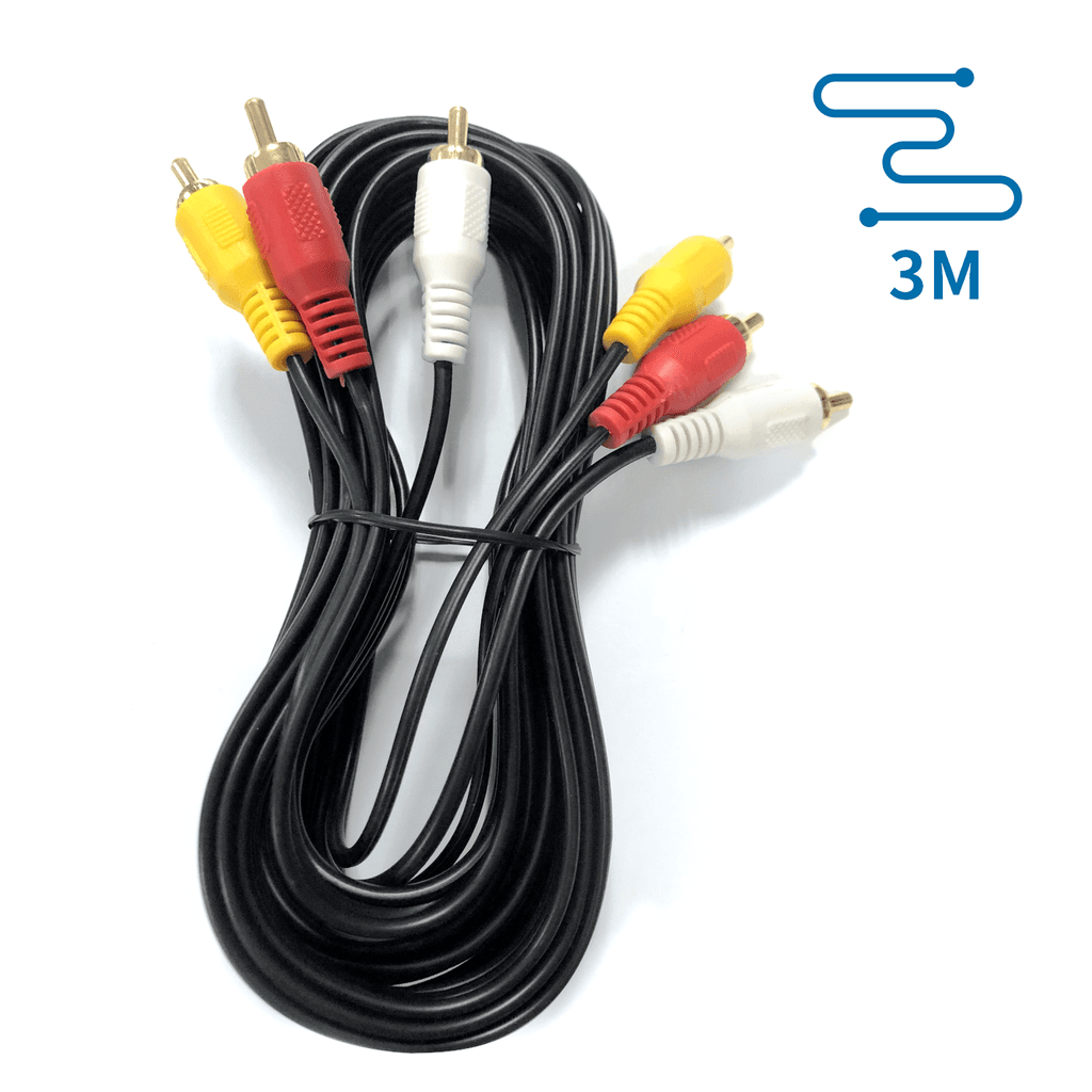 CABO DE ÁUDIO 3RCA-3RCA 3M PRETO