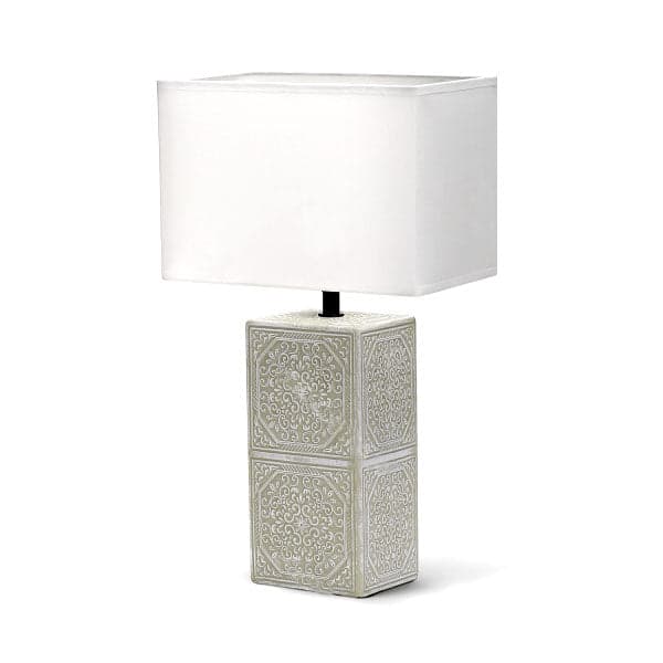 CANDEEIRO DE MESA EM CERÂMICA BRANCO