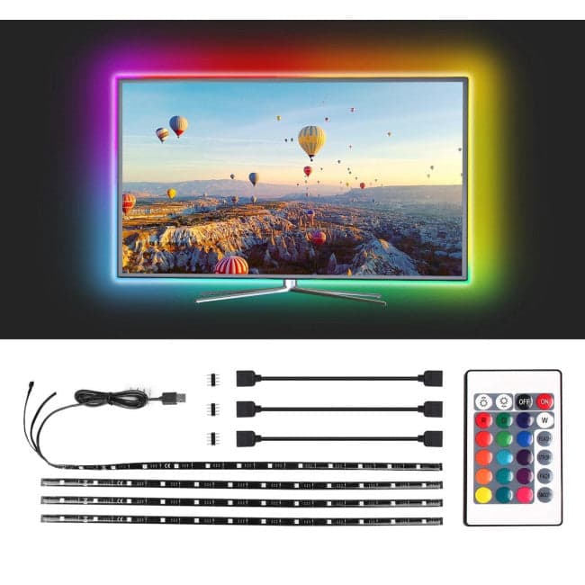FITA LED RGB DE 4x50CM PARA TV COM COMANDO