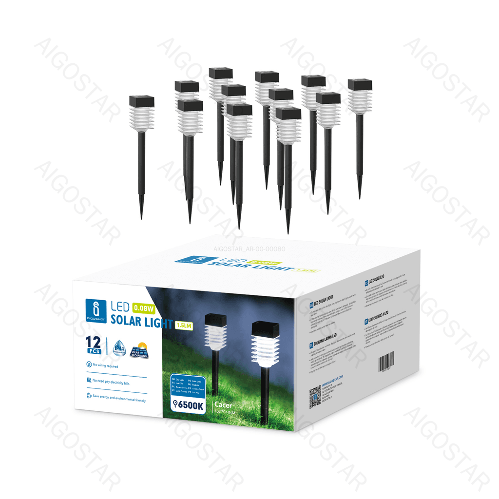 LUZES SOLARES LED PARA RELVA (12 UNIDADES) 6500K