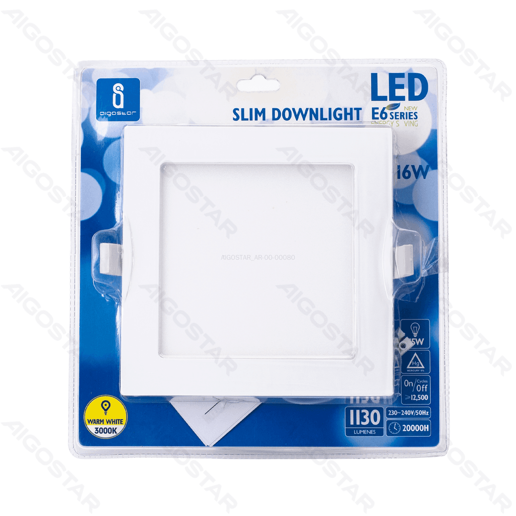 E6 LED MONTAGEM EM SUPERFICIE QUADRADO 16W AMARELA