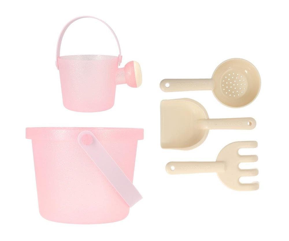 Monneka Conjunto de balde de praia Glitter 6+