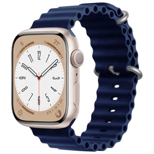 Crococase Bracelete para Apple Watch 42/44/45/49mm Wave Midnight Blue