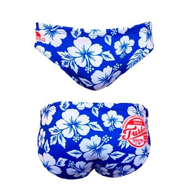 Turbo Classic Hibis Swimming Brief Azul 5XL Homem