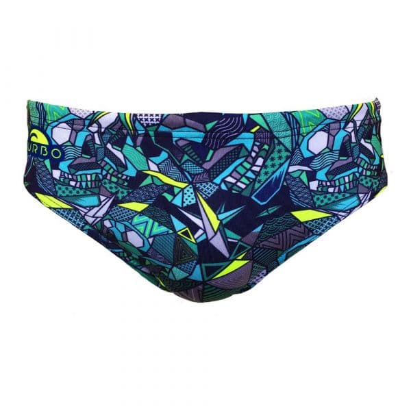 Turbo Skull Geo Swimming Brief Azul 4XL Homem