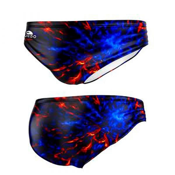 Turbo Red Blue Fire Swimming Brief Colorido 4XL Homem