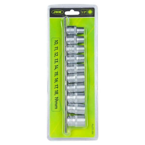 Jbm Conjunto de Pontas 1/2´´ 12 Edge Socket Set Transparente