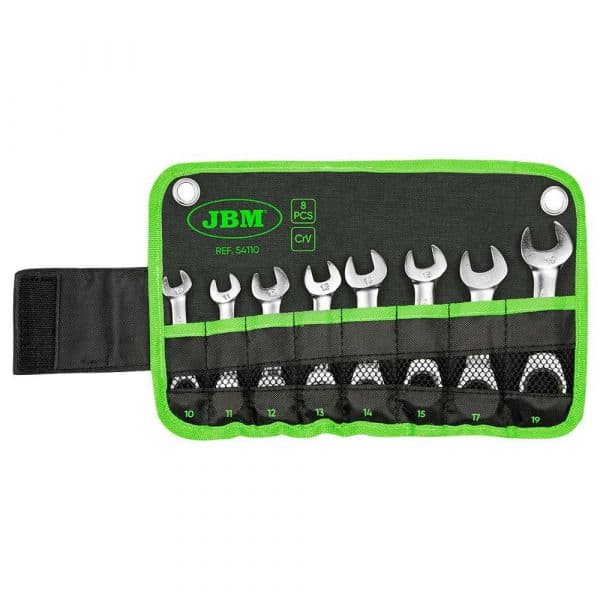 Jbm Set Of 8 Short Combination Wrenches With Ratchet Verde