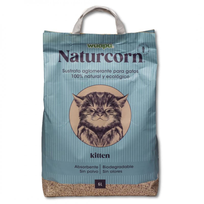 Wuapu Naturcorn Kitten Pelets Aglomerante de Maiz para Gatitos
