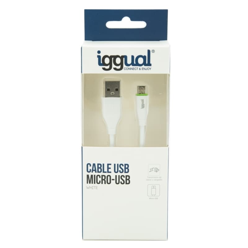 iggual IGG316931 cabo USB 1 m USB 2.0 USB A Micro-USB A Branco